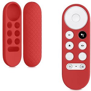 kwmobile Hoes met afstandsbediening, compatibel met Google Chromecast 2020 4K / Chromecast 2022 HD, siliconen hoesje voor tv-accessoires, rood