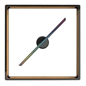 T45 3D Fan Hologram Projector Met Cover Blote Oog Reclame Display Led Sign Holografische Lamp Speler Wifi Afstandsbediening(Golden)