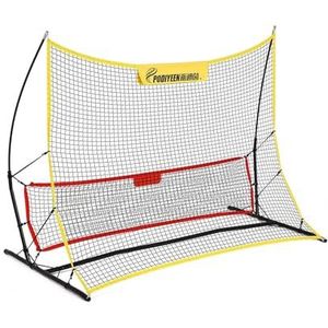 F Fityle Voetbal Rebounder Net Oefenuitrusting Dubbelzijdig Voetbaldoelnet Trainernet voor Passing Team Solo Training, rood