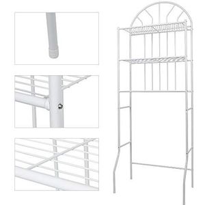 Toliet Ruimtebesparend rek, toiletrek, badkamerrek, praktisch opbergrek, toilet-organizer-rek voor slaapkamer toiletrek, wasmachinerek, badkamerrek,toiletrek(65 * 34 * 177 cm wit)