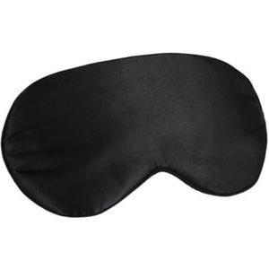 Natuurlijke zijde slapen oogmasker zachte blinddoek gladde oogdekking patch ogen schaduw slaapmasker ademend slaap lichtblokkerend (zwart)
