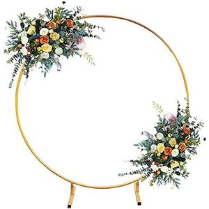 IJzeren cirkel bruiloft rekwisieten boog, achtergrond, ronde ring, bloem, ballon, decoratie, toonaangevend, deur (2 m, goud)