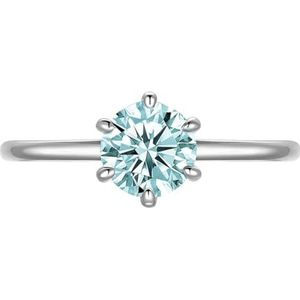 0,5/1 Ct D Kleur Moissanite Dames Ring Moissanite Diamond Ring s925 Zilveren Verlovingsring Trouwring (Color : 1ct Blue_GRA 925 SILVER_6.5)