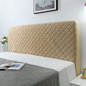 Stretch bed hoofdeinde Cover hoofdeinde, Moderne allesomvattende pluche gewatteerde hoofdbedekking Zacht warm universeel hoofdeinde Bedrugstofbeschermer met kanten rand(Light Yellow,W160cm x H70cm)