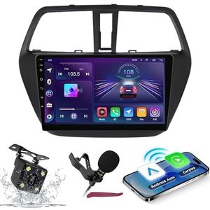 Android 14 Autoradio Navi voor S-uzuki S-cross 2012-2016 9 ""Screenradio met draadloze carplay Android Auto GPS Navigatieondersteuning Bluetooth 5.0 HIFI FM 5G-WiFi SWC MIC-camera,M300s