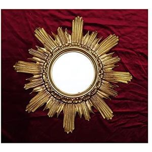 Lnxp Barok antieke wandspiegel zon in goud 42 x 42 cm ronde REPRO spiegel zon 63SP