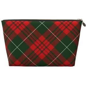 Kerst Schotse Tartan, Make-up Tas Cosmetische Tas Draagbare Reizen Toilettas Potlood Case Toilettas, zoals afgebeeld, Eén maat