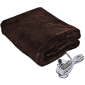 Elektrische dekens Verwarming Deken, USB Verwarming Winter Warm Sjaal Draagbaar 3 Niveaus Zachte Pluche Camping Dekens (Kleur: Koffie)