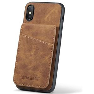 Smartphone Flip-hoesjes Compatibel met iPhone XS Max portemonnee-hoesje met kaarthouder, flip-stand portemonnee-hoesje for dames en heren met RFID-blokkering, slank, duurzaam lederen flip-portemonnee-