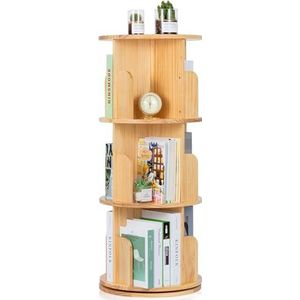 boekenkast Roterende boekenplank 360° 3/4 lagen staande boekenkast woonkamer studie opslag displayrekken smalle unieke rollende boekenplanken open planken