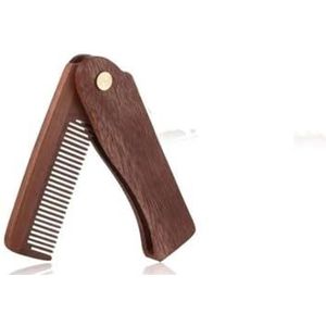 Houten haarkam natuurlijke sandelhout kam voor baard vouw zak kam haarborstel baard en snor borstel voor mannen (maat : B)