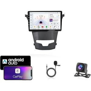 9 Inch Autoradio Compatibel voor SsangYong Korando 3 Actyon 2 2013-2017 met GPS Navigatie CarPlay Android Auto Acht-Core 4G Bluetooth WiFi MirrorLink Stuurwiel Afstandsbediening(T1 4 Core Wifi 1G+16G)