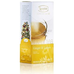 Ronnefeldt Ginger & Lemon 'Joy of Tea' kruidenthee, 15 theezakjes, 60 g, hoeveelheid: 6 stuks