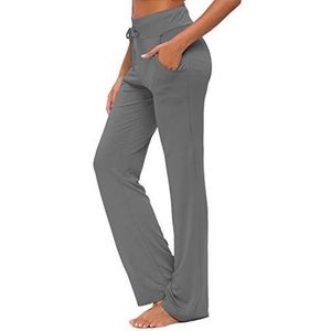 OURCAN - Yoga Broek - Donkergrijs - Wijde Pijpen - Actieve Casual Joggingbroek
