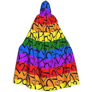 Gay Pride Regenboog Patroon Unisex Oversized Hoed Cape Voor Halloween Kostuum Party Rollenspel