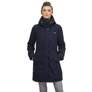 Ragwear JANNISA Dames Parka, jas, overgangsjas, overgangsjas met capuchon, herfstjas, blauw, S