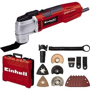 Einhell Multifunctioneel gereedschap TE-MG 300 EQ Kit (300 W, max. 11000-20000 min-1, 12-voudige gereedschapsopname, incl. schuurplaat, 6x schuurpapier, schraper, versch. dompel- en segmentzaagbladen,