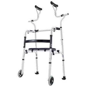 Senioren Staan rechtop, Rollende Wandelaars, Wandelaars, Loopframes, Opvouwbare Oprolbare Rechtopstaande Wandelaars, Medische Rollator Met 2 Wielen, Opvouwbare Draagbare Rollator, Loophulpmi(Size:B)