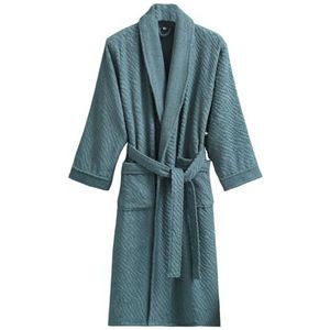 UUNBS Badjas van 100% katoenen badstof voor heren/dames, comfortabel warm, zweterig, stomend, handdoekjas, winterjas, unisex, zachte kamerjassen,Groen,L