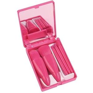 Kwastenset Professionele Make-upkwastenset Gemakkelijk Mee Te Nemen Reis 5-delige Alles-in-één Make-Up Borstel Set(Rot)