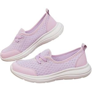 Comfortabele orthopedische schoenen met zachte zool en mesh, ademende slip-on boogondersteuning, comfortabele wandelschoenen, sportschoenen, lichte sneakers voor vrouwen, zomer, Paars, 37 EU