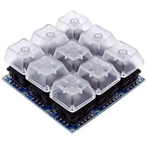 Treadax Key Switch Breakout Prototype PCB Board met 5 Pins Zwarte Schakelaars Sleutel Klik met R2 Keycap Compatibel met Mechanisch Toetsenbord (Verpakt 9 sets)