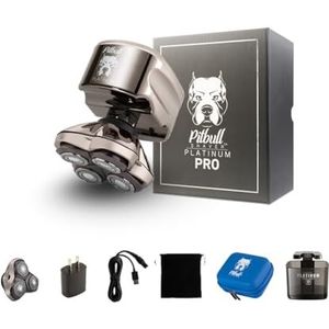 Skull Shaver Pitbull Platinum PRO met Bonus CR3 Scheermes Elektrisch Scheerapparaat voor hoofd en gezicht (EU-stekker)