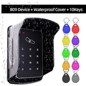 Klokkenmachines voor kleine bedrijven, Toegangscontrole Standalone Controller Toetsenbord Keyboard Systeem Waterdichte Regendichte Cover Buiten Deurslot Openers Kaartlezer(B09 Cover 10keys)
