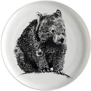 Maxwell & Williams DX0550 bord Wombat – zwart-wit – 20 cm diameter – porselein – met diermotief, in geschenkdoos