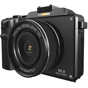 Groothoek 48MP Digitale Foto Camera Diy Frame For Achter Dual Lens Selfie Camcorder For Fotografie 18X 4K Wifi Video Camera HD camera (Color : No TF Card, Size : With Wide Angle Lens)