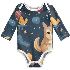 KAAVIYO Leuke Cartoon Eekhoorn Baby Lange Mouwen Unisex Nieuwe Katoenen Bodysuit voor Kinderen 3-24 Maanden Zomer, Patroon, 9 Maanden