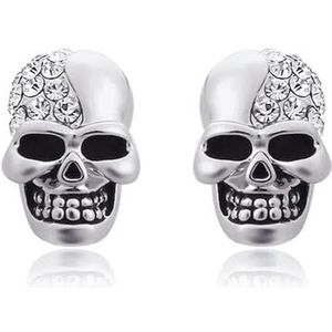 Punk Punisher schedel Stud Earrings Stainless Steel Crystal Oorbellen Piercing Sieraden Oorbellen Skelet Earring voor mannen en vrouwen