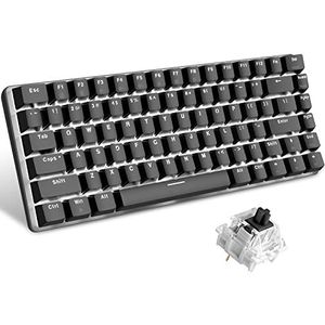 UrChoiceLtd AK33 LED-achtergrondverlichting Anti-ghosting USB Bedraad mechanisch gamingtoetsenbord Zwarte schakelaars voor kantoor, typisten en spelletjes spelen (zwarte schakelaar, zwart)