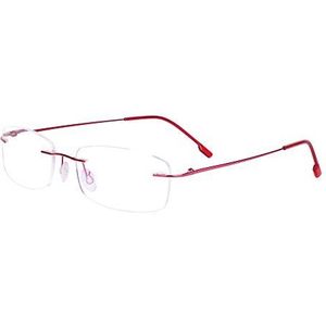 Leesbril - Randloos - Rood - Ultralicht Montuur - Met Brillenkoker