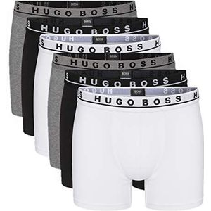 BOSS Hugo 50325404 Boxershorts voor heren, onderbroek, boxershort, 6 stuks, zwart/wit/grijs., L