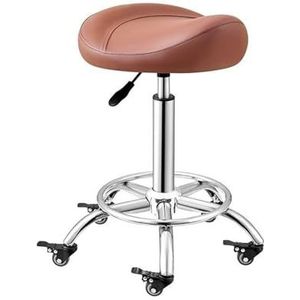 FXLUHAY Zadelkruk, zadelkruk, ergonomische zadelstoel, rolstoelkruk met wielen, verstelbare hydraulische kruk met wielen, geschikt voor gebruik in kantoren, studio's