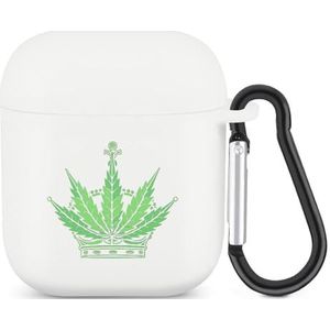Weed Queen Crown Leuke Case voor AirPods 2&1 Schokbestendige Beschermende Hoofdtelefoon Gevallen Cover Met Sleutelhanger Voor Mannen Vrouwen