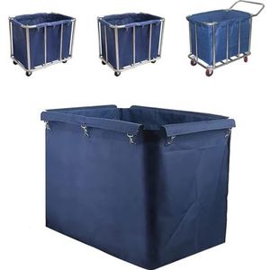 Vervangende voeringzak voor waswagen, 400L Rechthoekige wasmand Vervangende tas, Oxford stoffen rechthoekige opbergzakken voeringzak for commerciële winkelwagens(Blue)