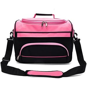 Kapperstas grote capaciteit kappers gereedschapstas met schouderriem cosmetica schoonheid kapper tas voor gereedschap haar make-up salon toilettas organizer tas met YKK rits, roze, Cosmetische tas