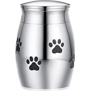NOVSKI Aanpassen roestvrij staal crematie urn huisdier as miniatuur begrafenis begrafenis delen as honden katten mens (kleur: niet graveren, maat: voetafdrukken)