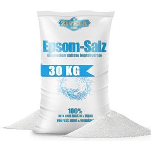 Epsom Zout 30 kg | Badzout 30 g | Magnesiumsulfaat | Farmaceutische Kwaliteit - 100% Zuiver | Natuurlijk (25 kg + 5 kg)
