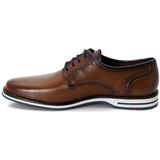 LLOYD Detroit herenschoen, moderne lage schoen van leer met rubberen zool, cognac, 42 EU