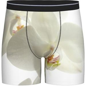 GRatka Boxerslip, heren onderbroek boxershorts, been boxershorts, grappige nieuwigheid ondergoed, bloemen witte bloemen orchidee elegant modern trendy, zoals afgebeeld, M