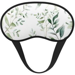 Wit natuurlijk groen takje slaapmasker zacht comfortabel oogmasker met verstelbare riem verduistering oogslaap schaduwhoes voor vrouwen meisjes mannen reizen yoga dutje ploegendienst werk