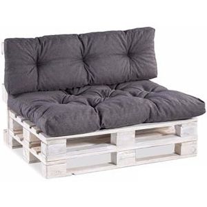 Gutekissen, palletkussens, tuinbankkussens, gewatteerde kussens gevuld met gegranuleerd Poulirette schuim, vele kleuren en maten PPI (Rugleuning 120x40, gesteppt Anthrazit)