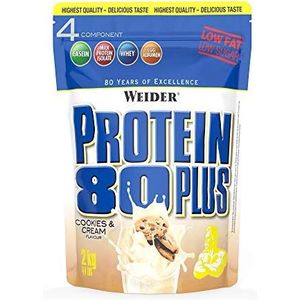 WEIDER Proteïne 80 Plus eiwitpoeder, Cookies & CreamLow-Carb, meercomponenten Casein Whey Mix voor eiwitshakes, 2kg