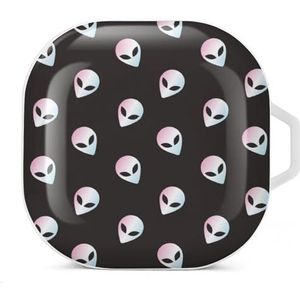 Holografische Alien Face Earbuds Case Compatibel met Samsung Hard Shell Beschermhoes Wit-Stijl