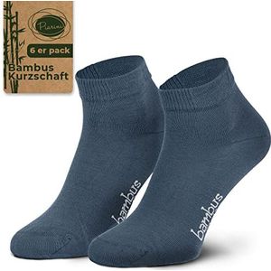 Piarini 6 paar bamboesokken voor heren, kort, anti-zweetvoeten, temperatuurregulerend, 6 Paar jeans, 43-46 EU