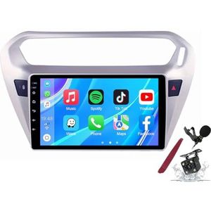 Android 14 Autoradio Sat Navi voor P-eugeot 301 (2014-2018) 9 Inch Touchscreen Multimedia Speler met Draadloze Carplay GPS Navigatie FM RDS Bluetooth 5G-WiFi SWC DSP,M120s