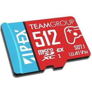 TEAMGROUP APEX-kaart 512B voor Nintendo Swith2 Micro SDXC Express UHS-I U3 A1 V30, R/W tot 800/700 MB/s met adapter TAPMSDE512GIV30A102